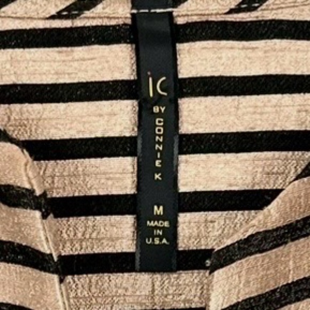 IC by Connie K Metallic Stripe Jacket Women’s Size M Asymmetrical Avant Garde - Picture 6 of 7